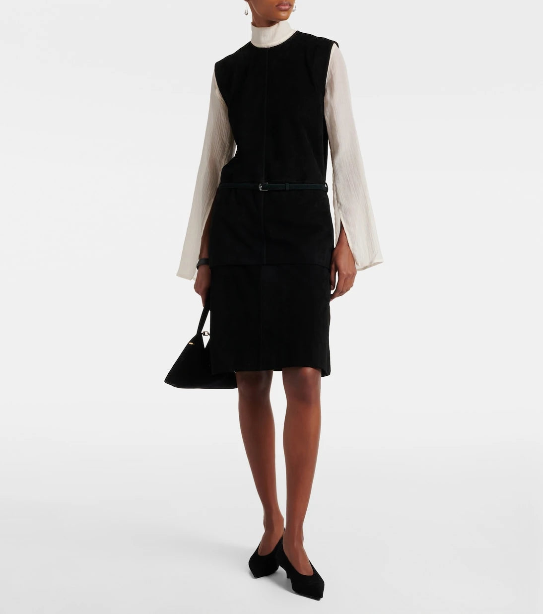 Toteme - Belted suede minidress