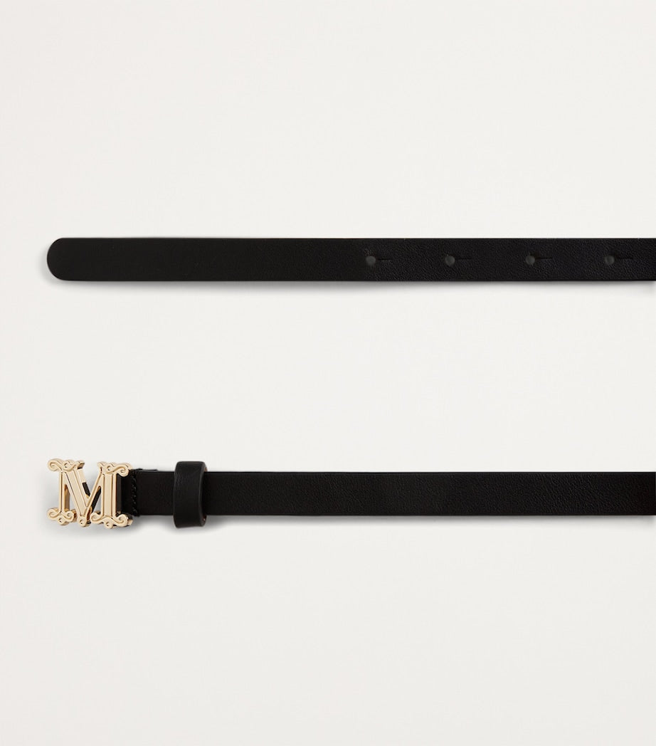 Black Leather Monogram Belt