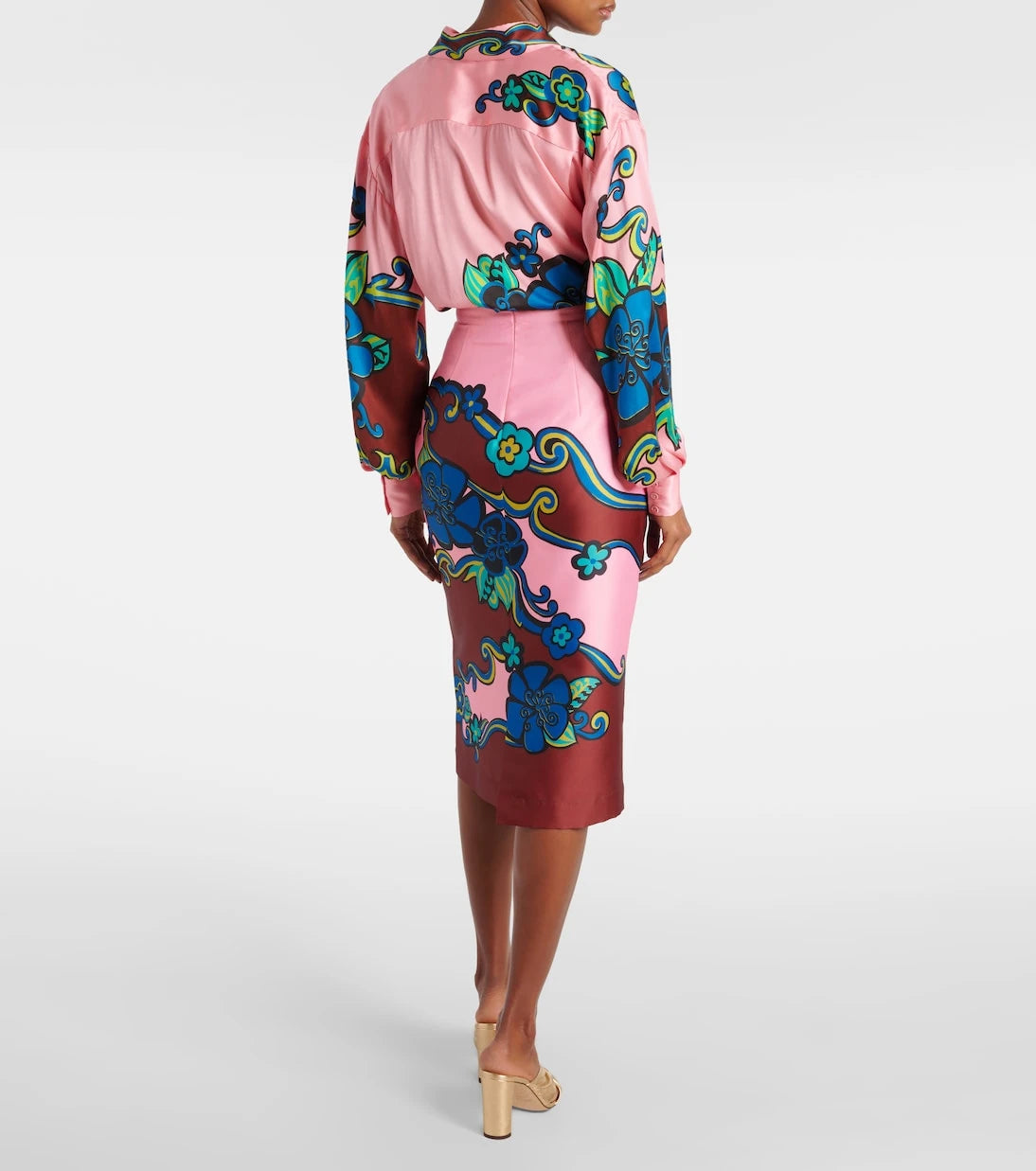 Alémais - Floral high-rise midi skirt