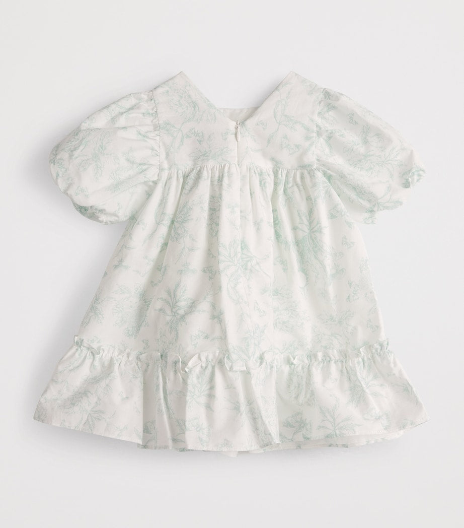Green Cotton Printed Dress (3 Months - 4 Years)