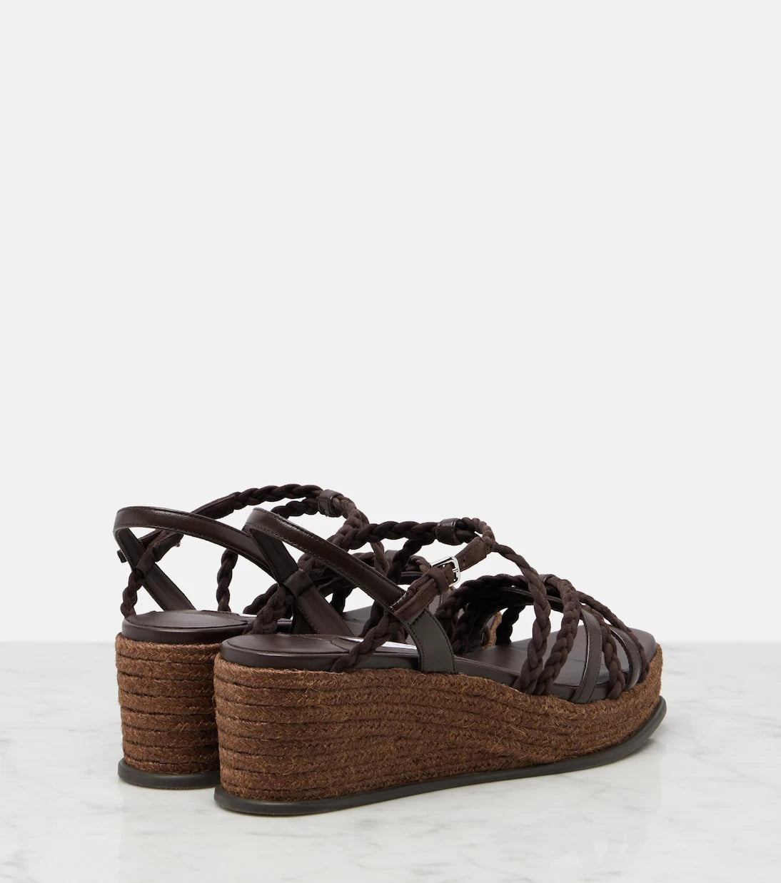 Jimmy Choo - Nyra braided suede espadrille wedges