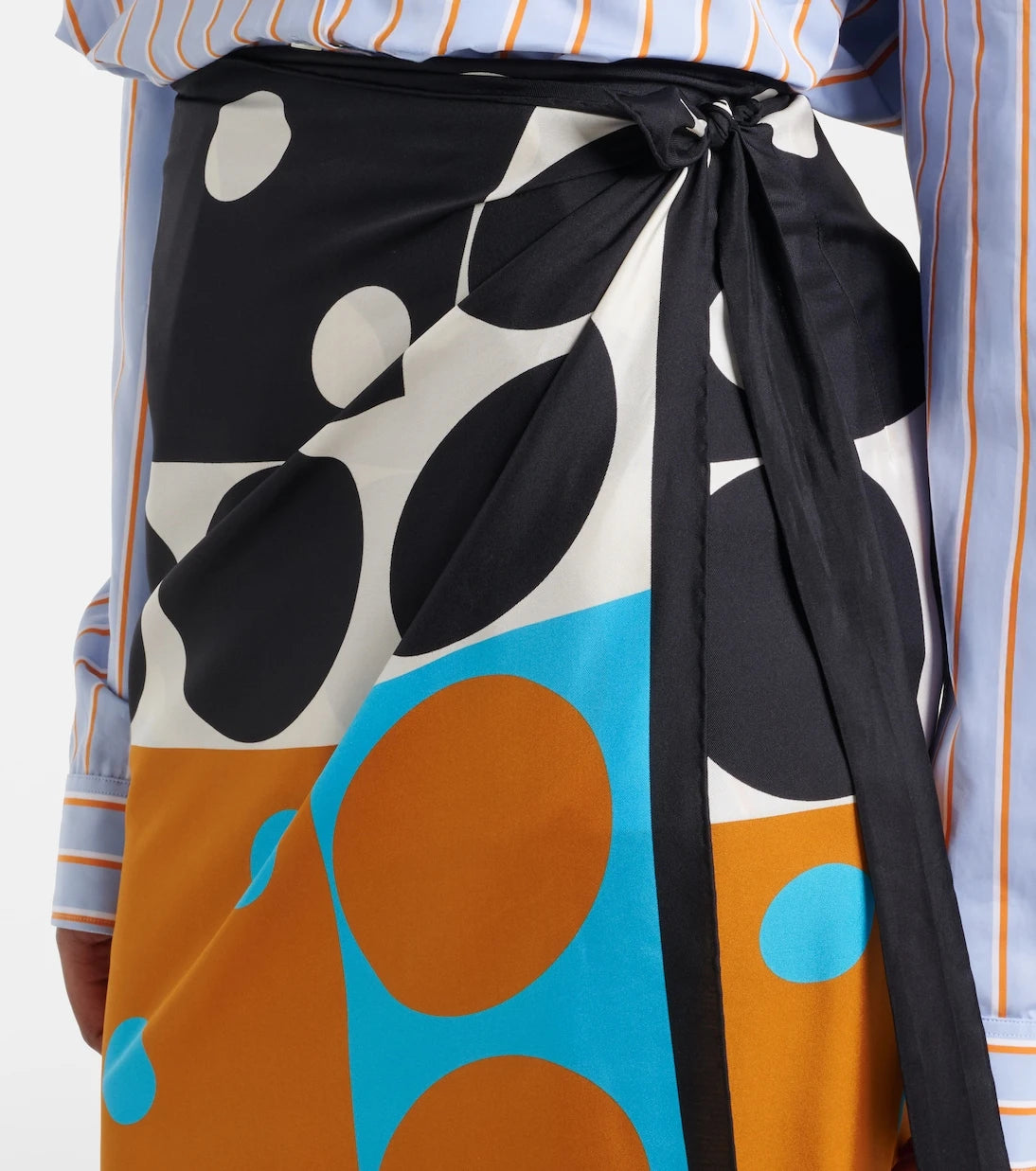 Dries Van Noten - Printed silk wrap skirt