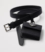 Prada Black Saffiano Leather Belt with Pouch