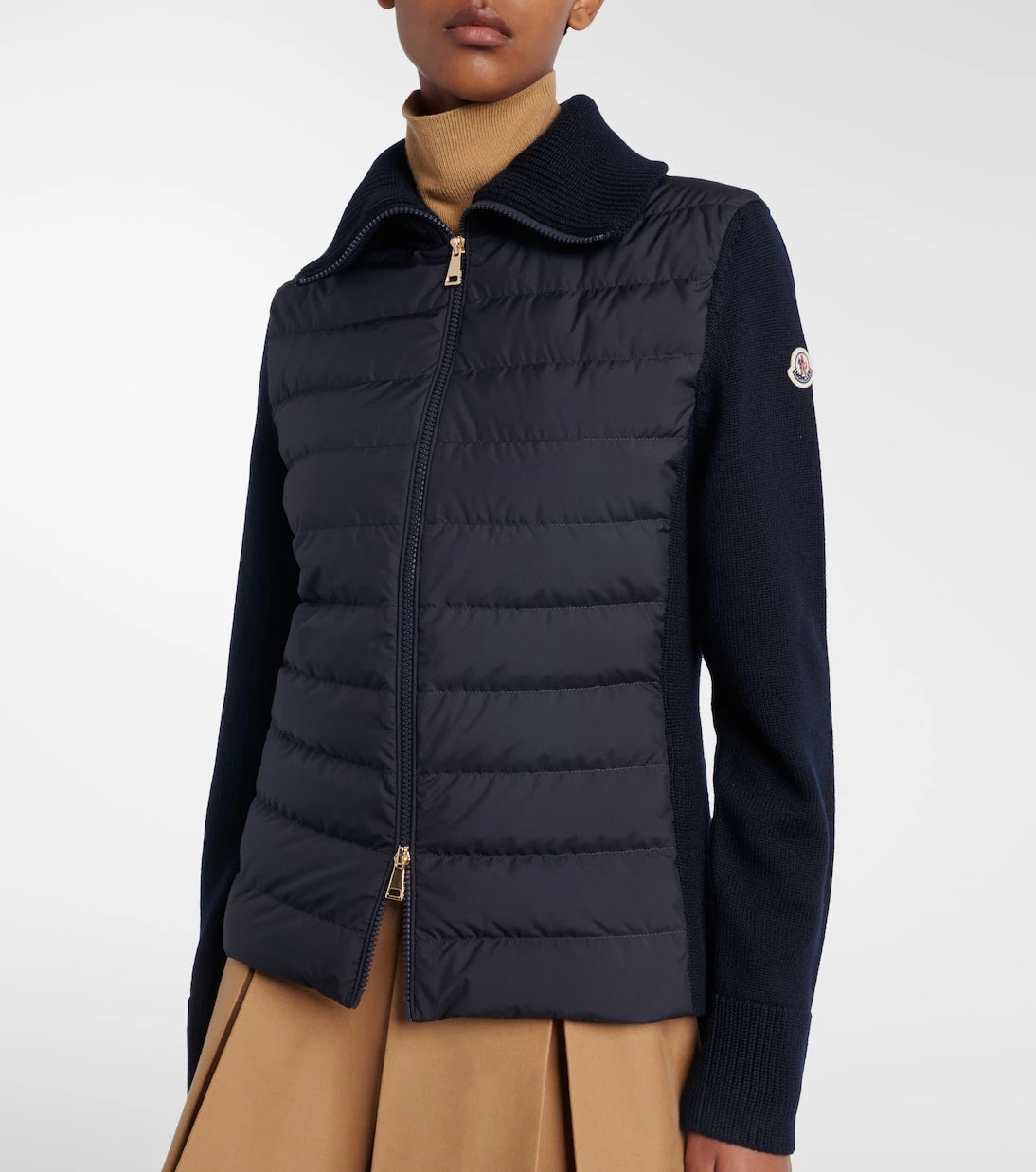 Moncler - Paneled quilted down jacket