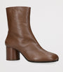 Brown Leather Tabi Ankle Boots 60