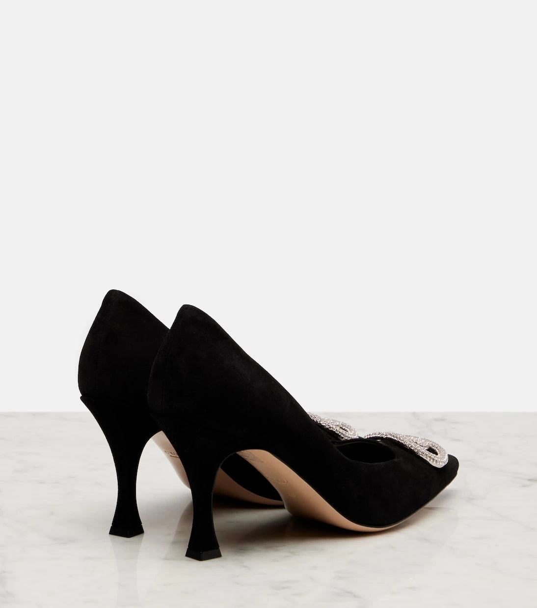 Gucci - Alicia 85 embellished suede pumps