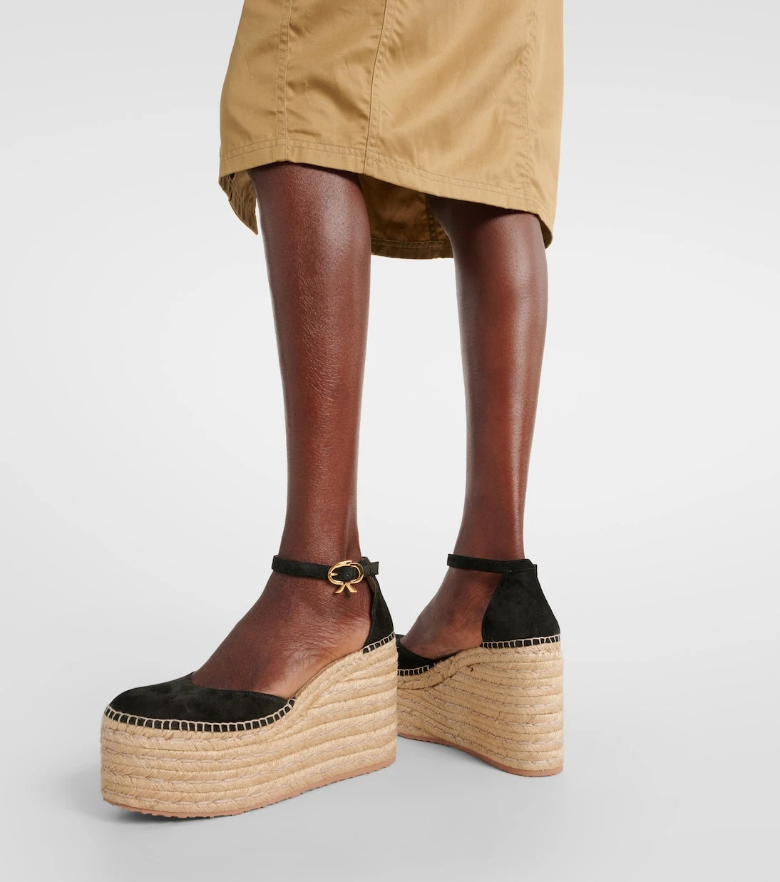 Gianvito Rossi - Suede platform espadrille wedges