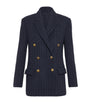 Brunello Cucinelli Blue Cashmere Cable Knit Blazer