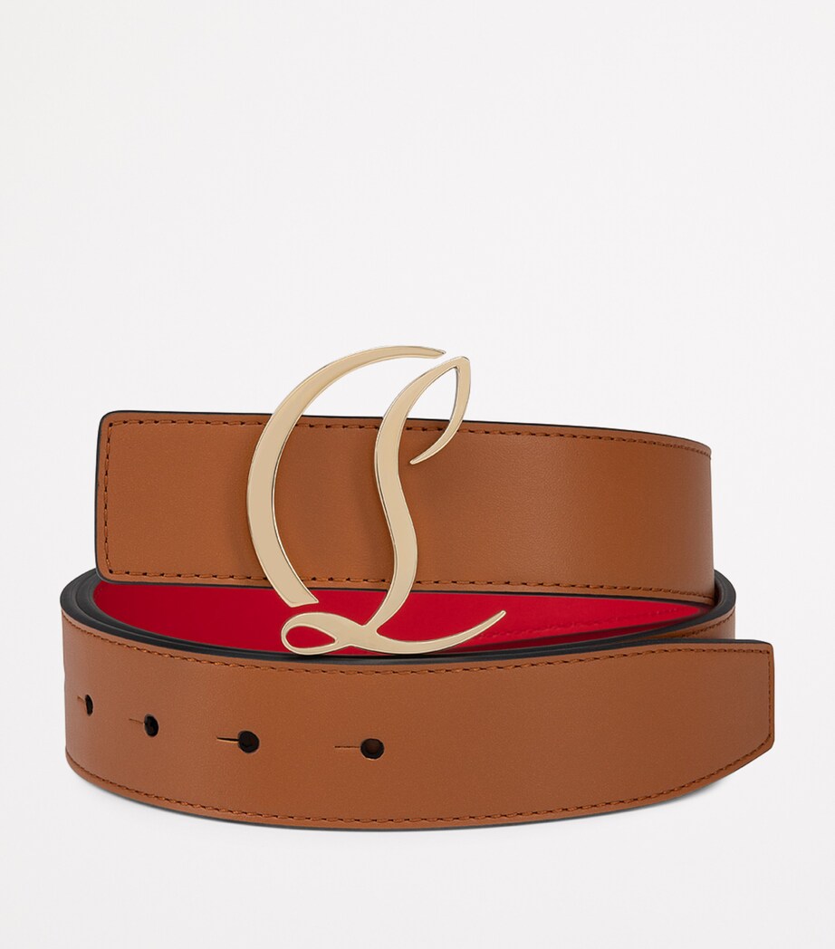 Christian Louboutin Red CL Logo Leather Belt