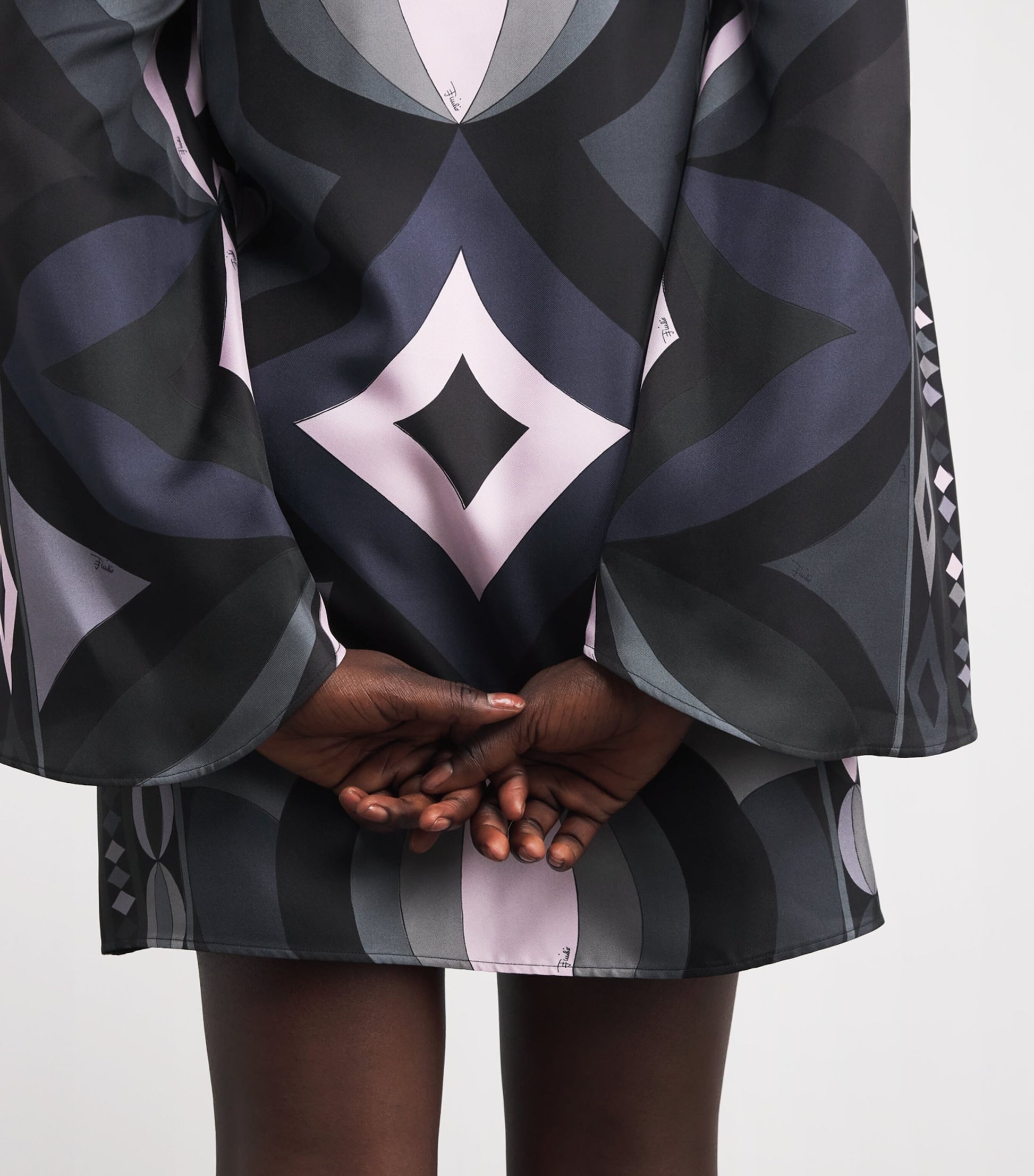 Pucci Black Silk High-Neck Mini Dress