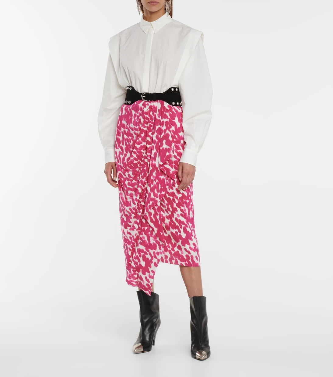 Isabel Marant - Bree printed stretch-silk midi skirt