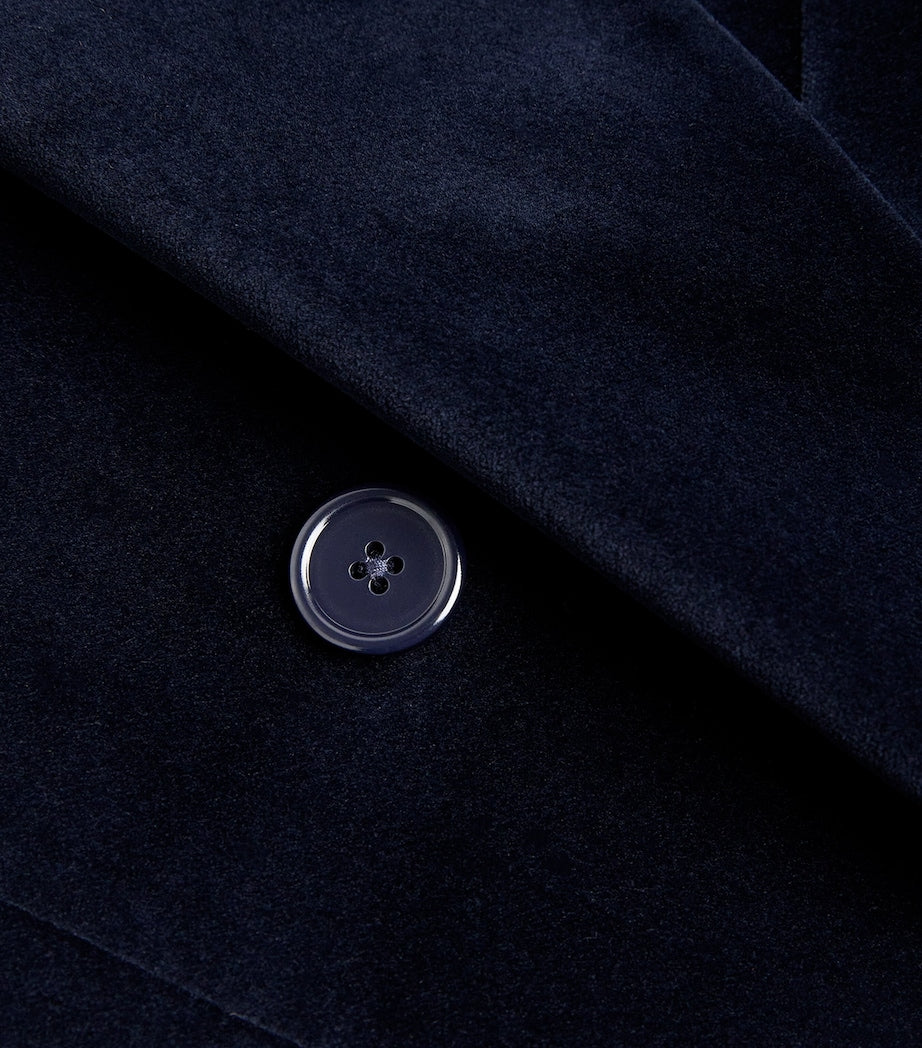 Velvet Double Breasted Blazer NAVY