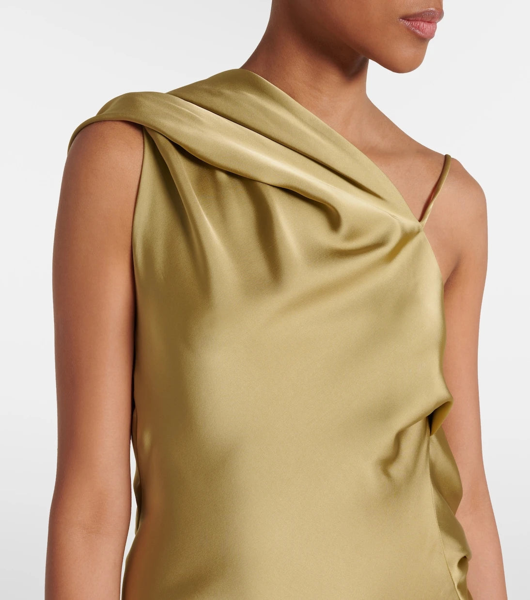 Entire Studios - Draped one-shoulder lamé gown
