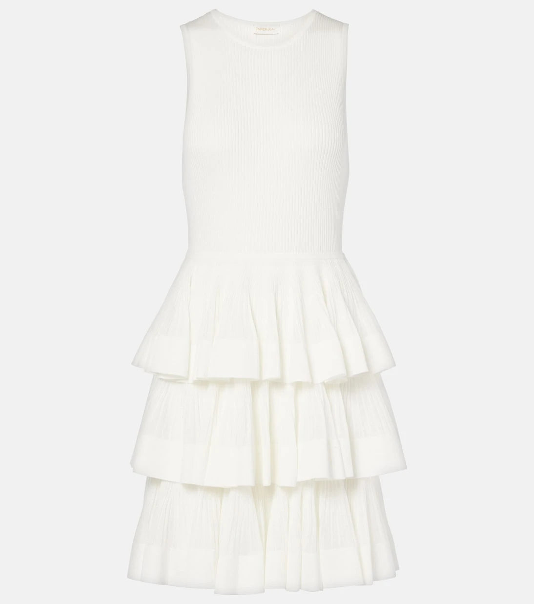 Zimmermann - Crush Ruffled tiered knitted minidress