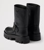Prada Black Leather Biker Boots