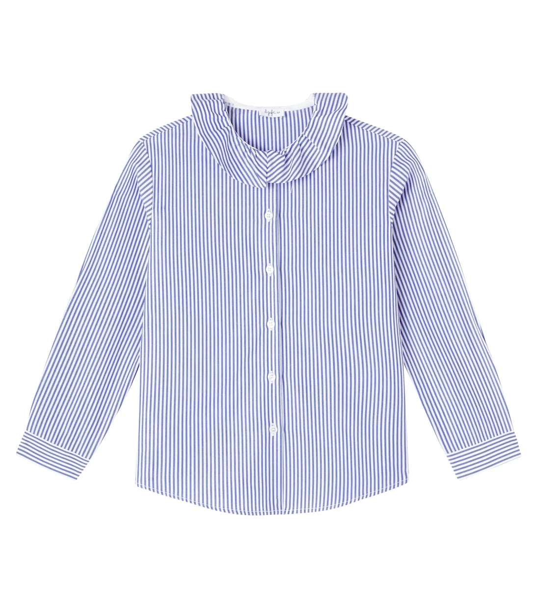 Il Gufo - Ruffled striped cotton poplin shirt