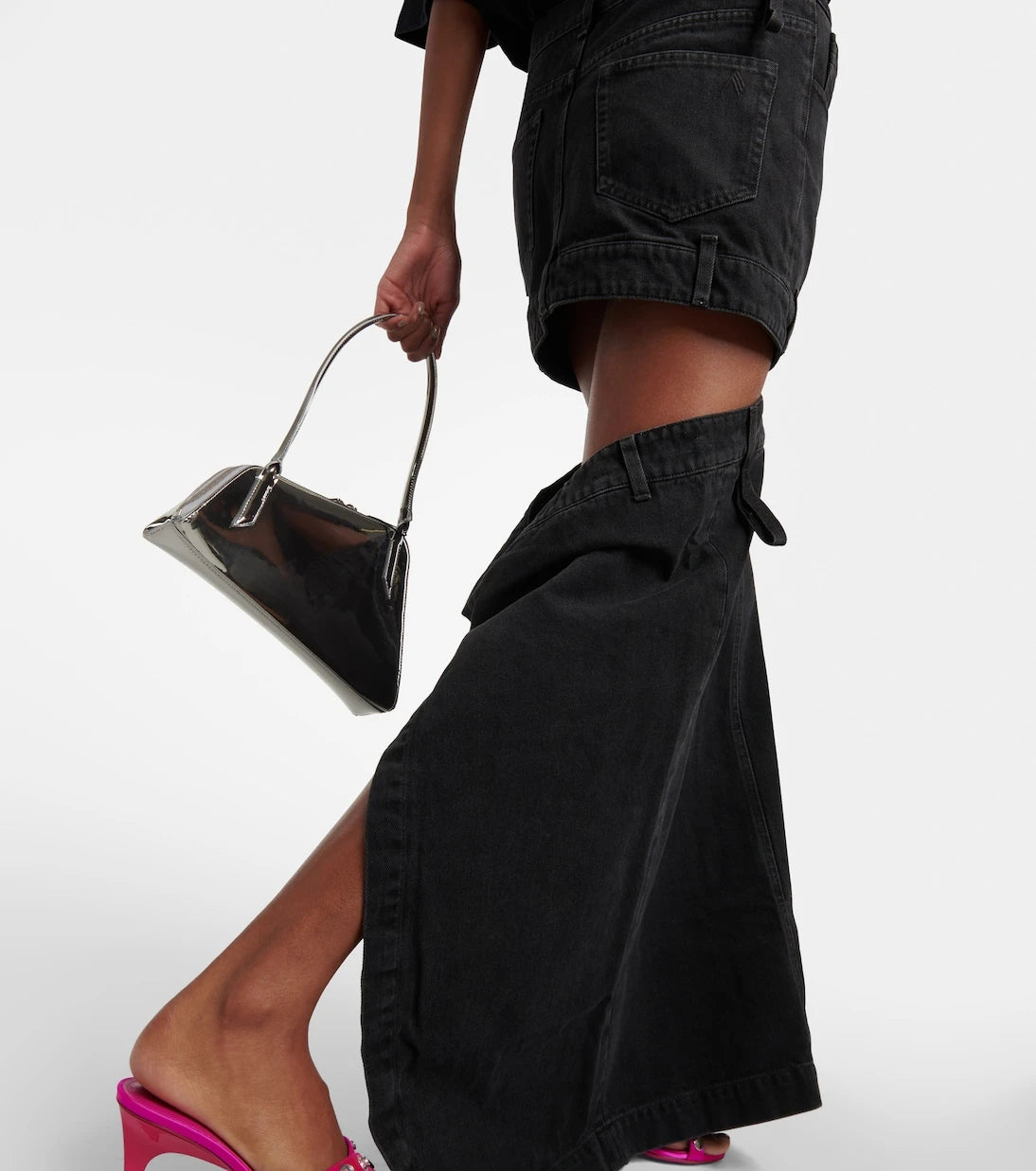 The Attico - Deconstructed denim maxi skirt