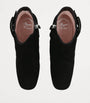 Roger Vivier Black Suede Très Vivier Polly Ankle Boots 45