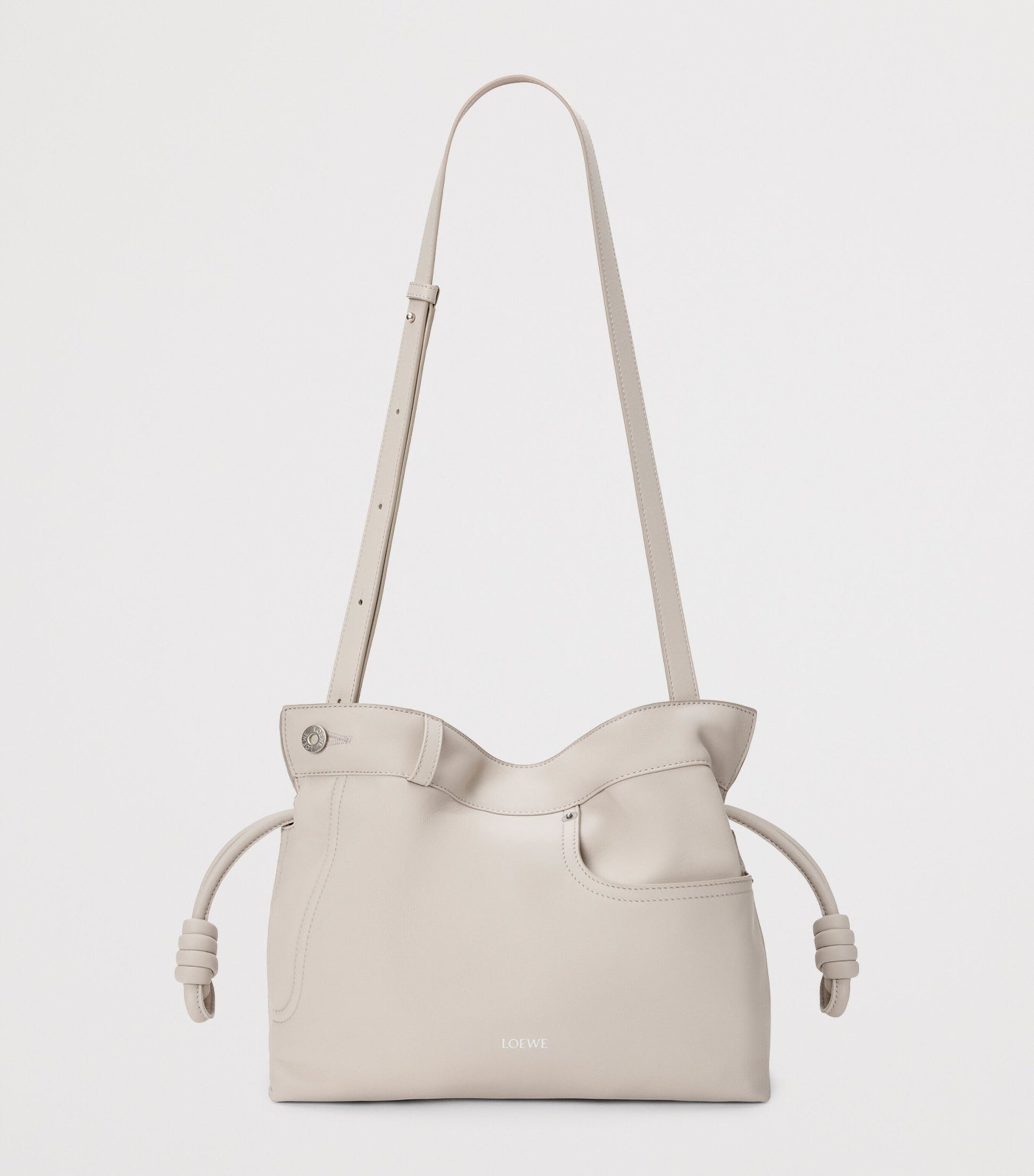 Leather Jean-Detail Flamenco Purse