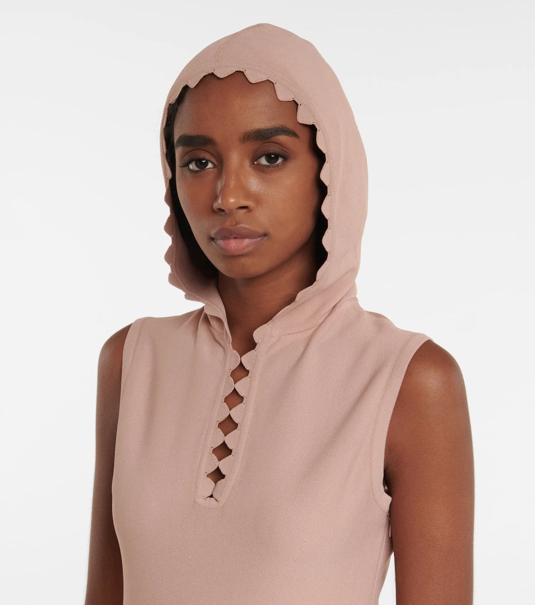 Alaïa - Hooded knit minidress