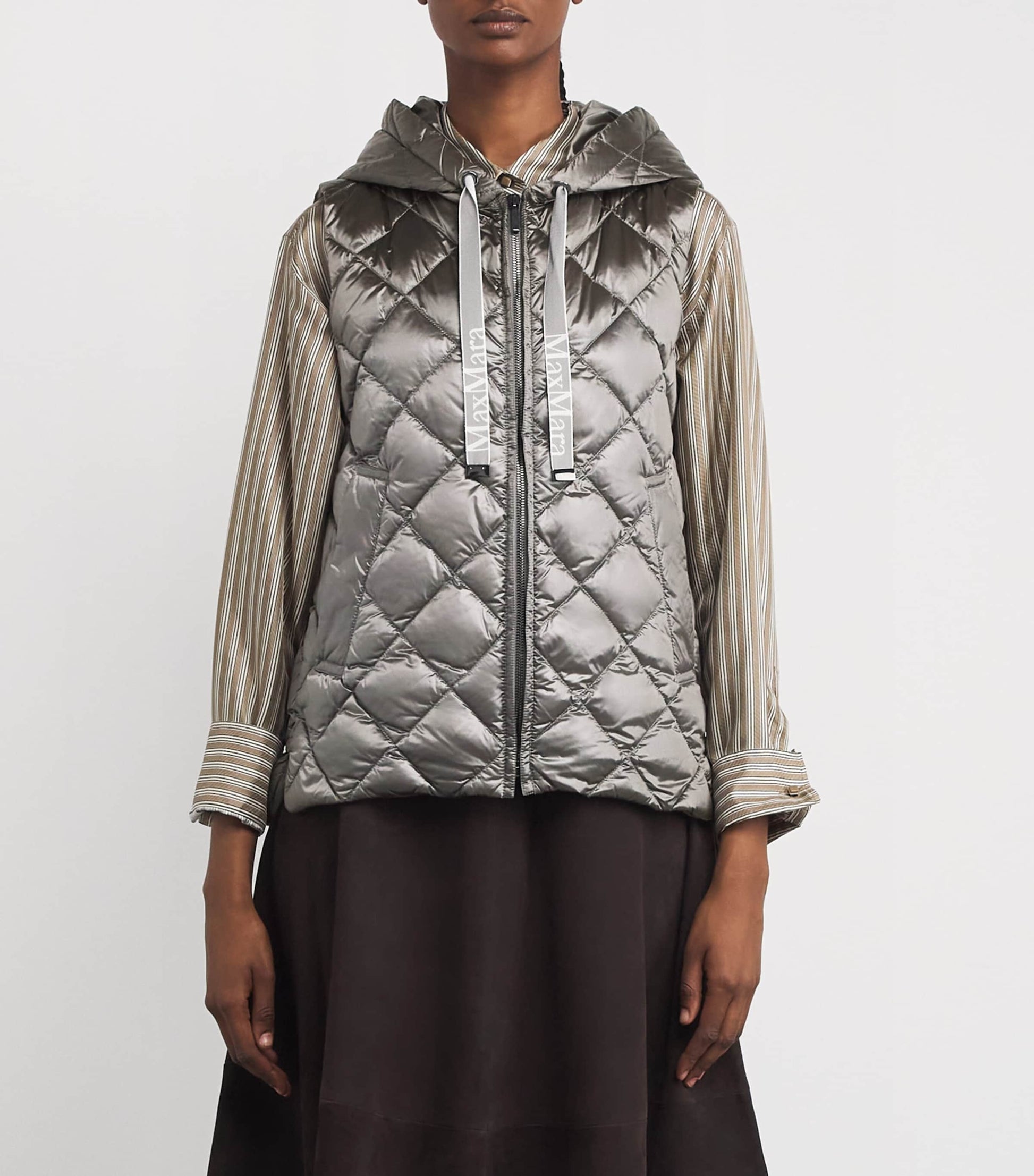 Grey Quilted Canvas Gilet