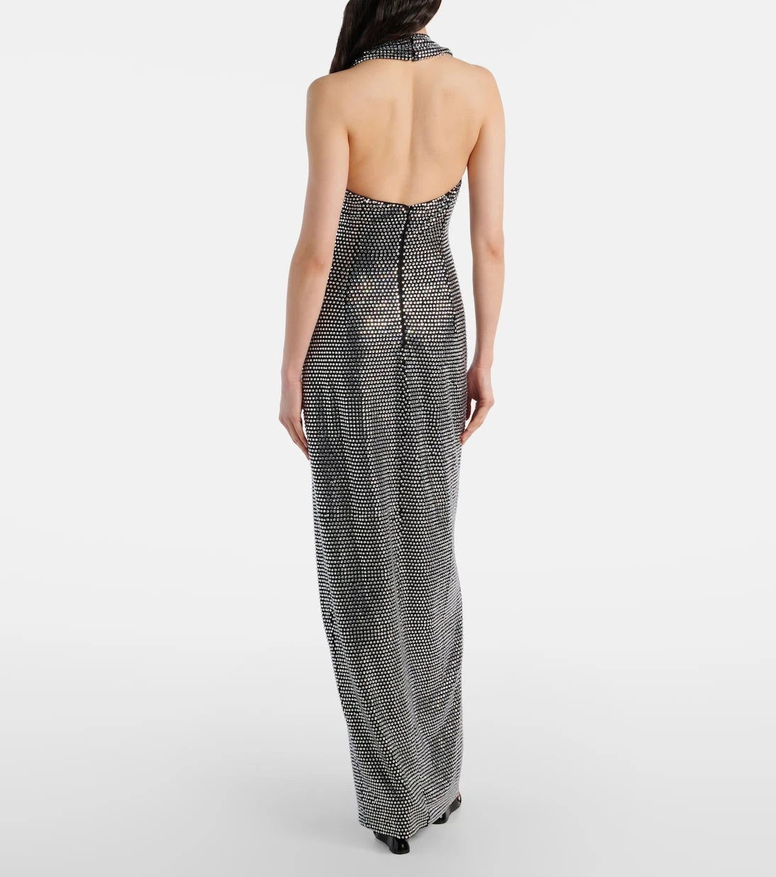 Area - Embellished halterneck gown
