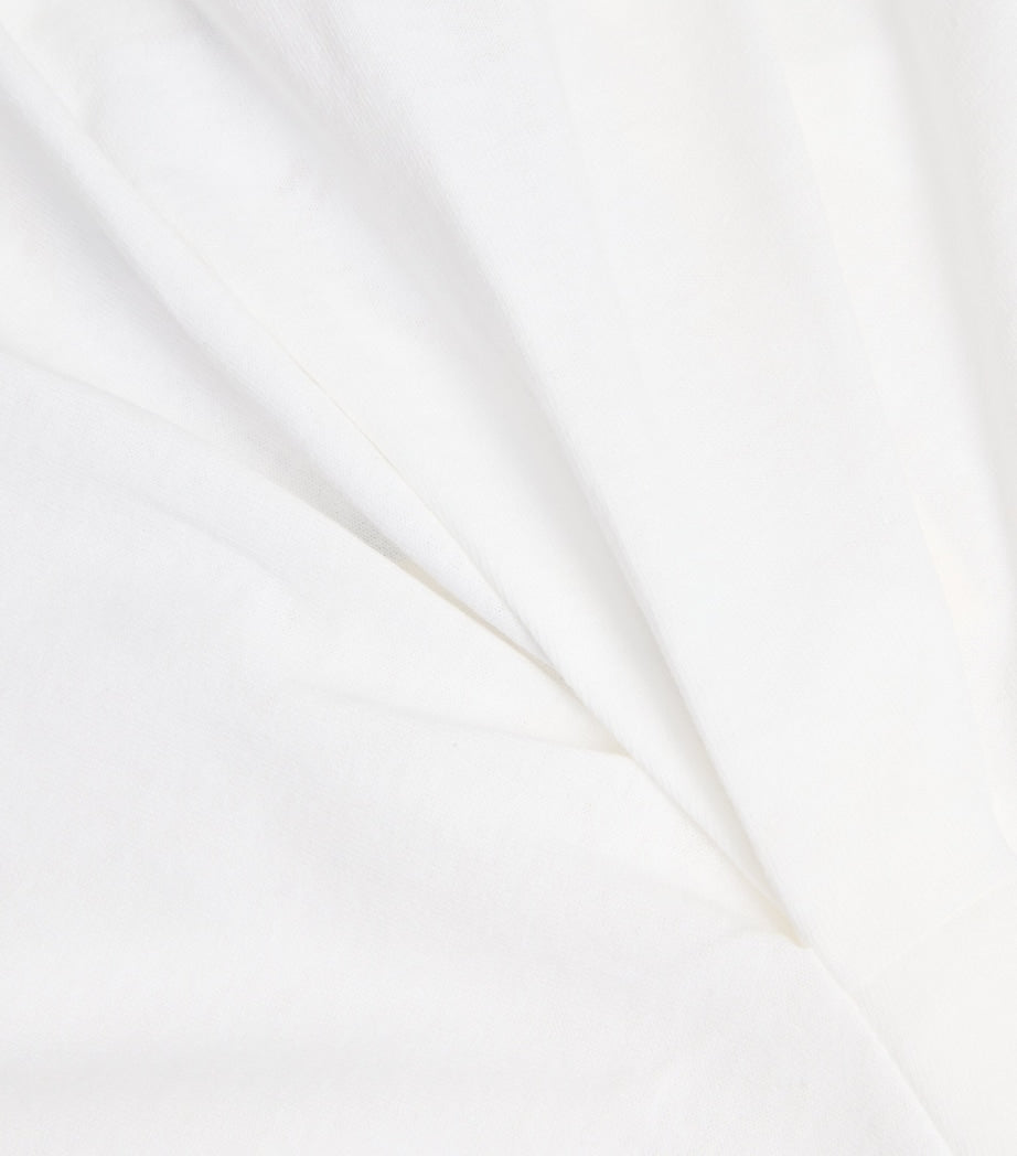 A.W.A.K.E. Mode White Organic Cotton Asymmetric Knot Top