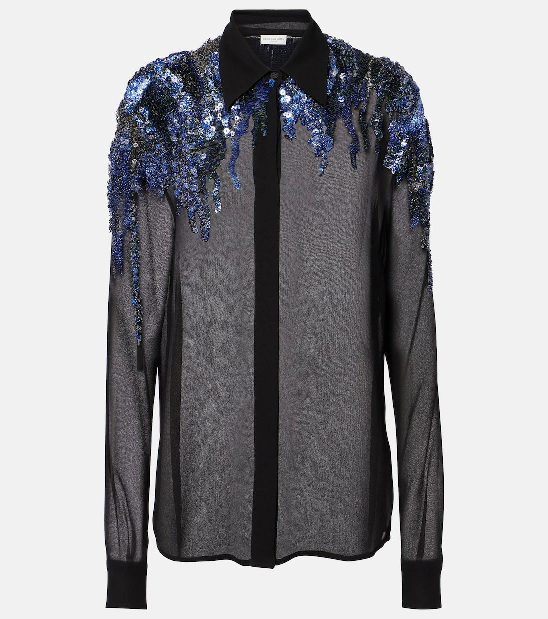Dries Van Noten - Sequined chiffon blouse