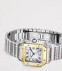 Small Yellow Gold and Steel Santos de Cartier Watch 34.5mm