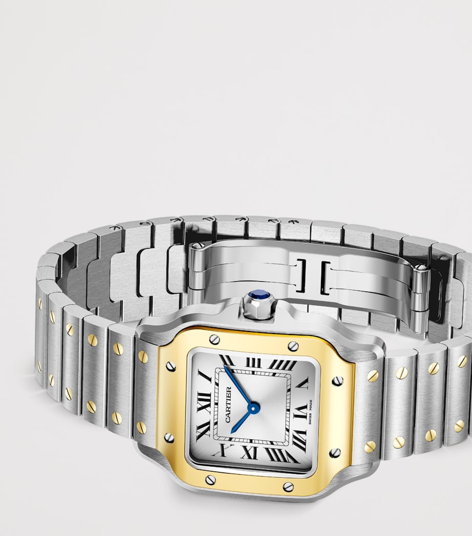 Small Yellow Gold and Steel Santos de Cartier Watch 34.5mm