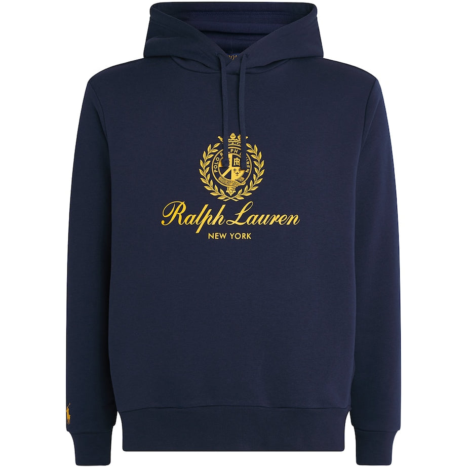 Cotton-Blend Polo Crest Hoodie NAVY