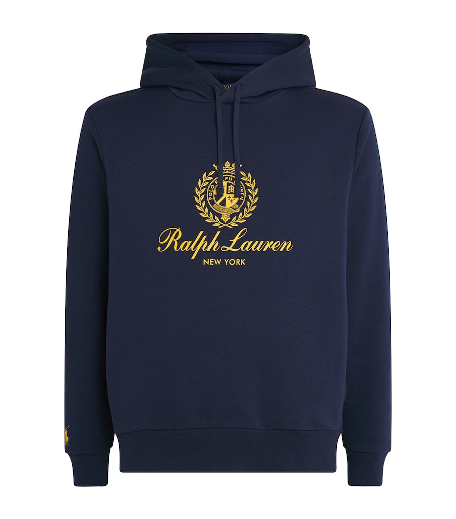 Cotton-Blend Polo Crest Hoodie NAVY