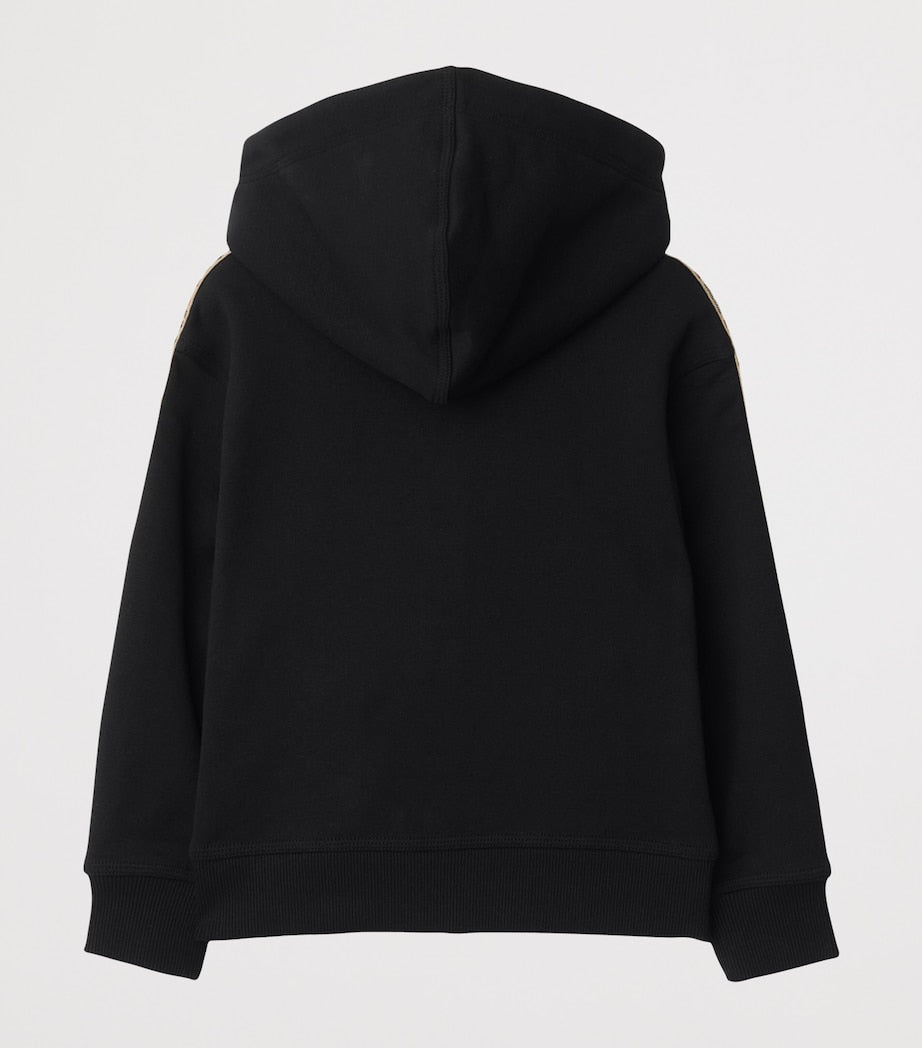 Burberry Kids Cotton Check-Trim Zip-Up Hoodie (3-12 Years)