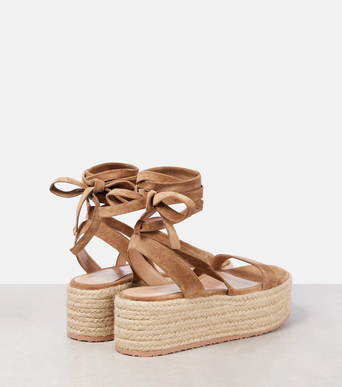 Gianvito Rossi - Suede-trimmed platform espadrilles