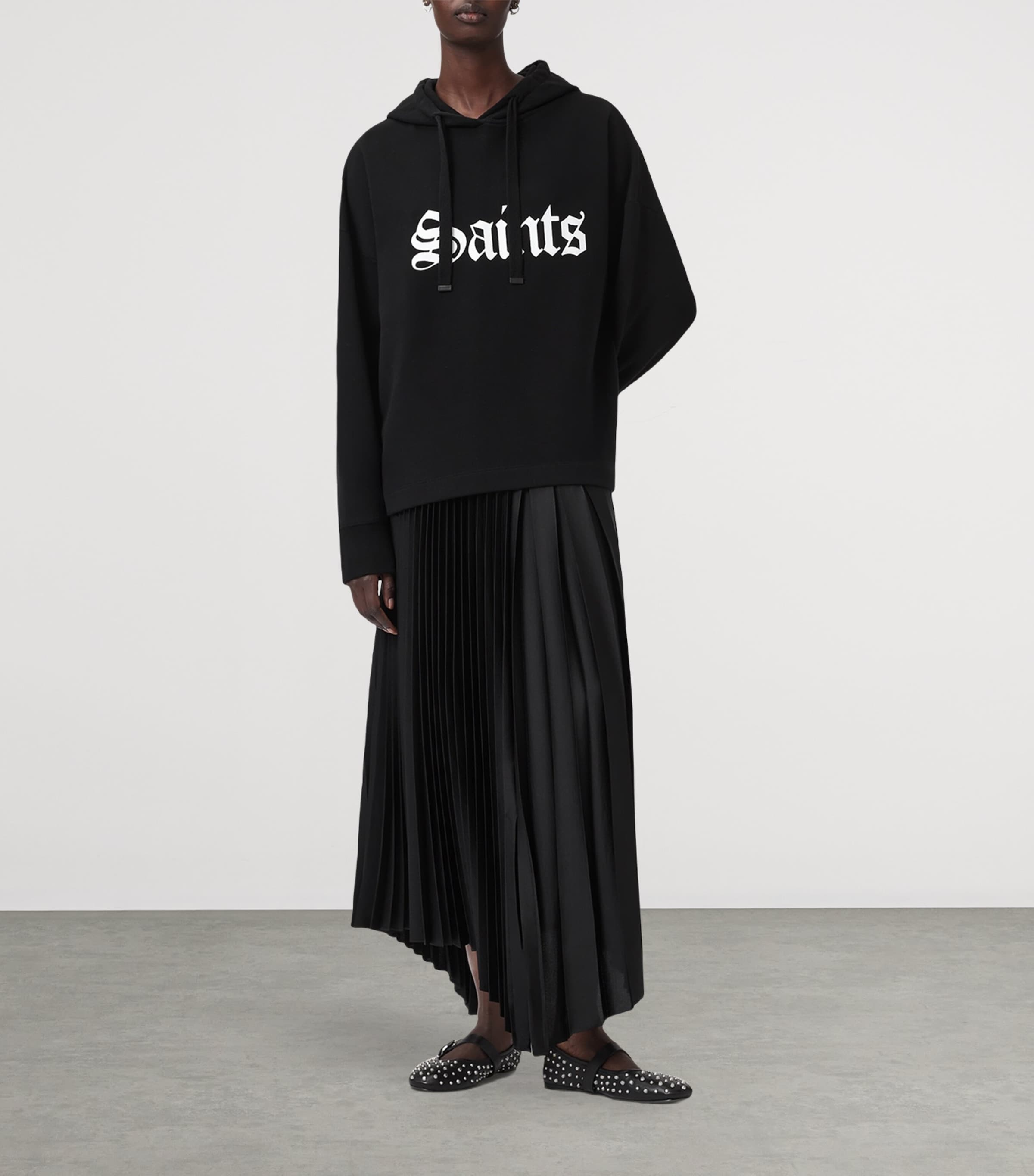 Black Cotton Saint Etie Hoodie