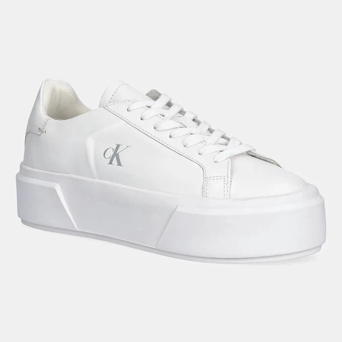 Кожени маратонки Calvin Klein FLATFORM LACE UP LTH MG