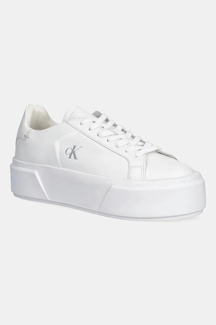 Кожени маратонки Calvin Klein FLATFORM LACE UP LTH MG