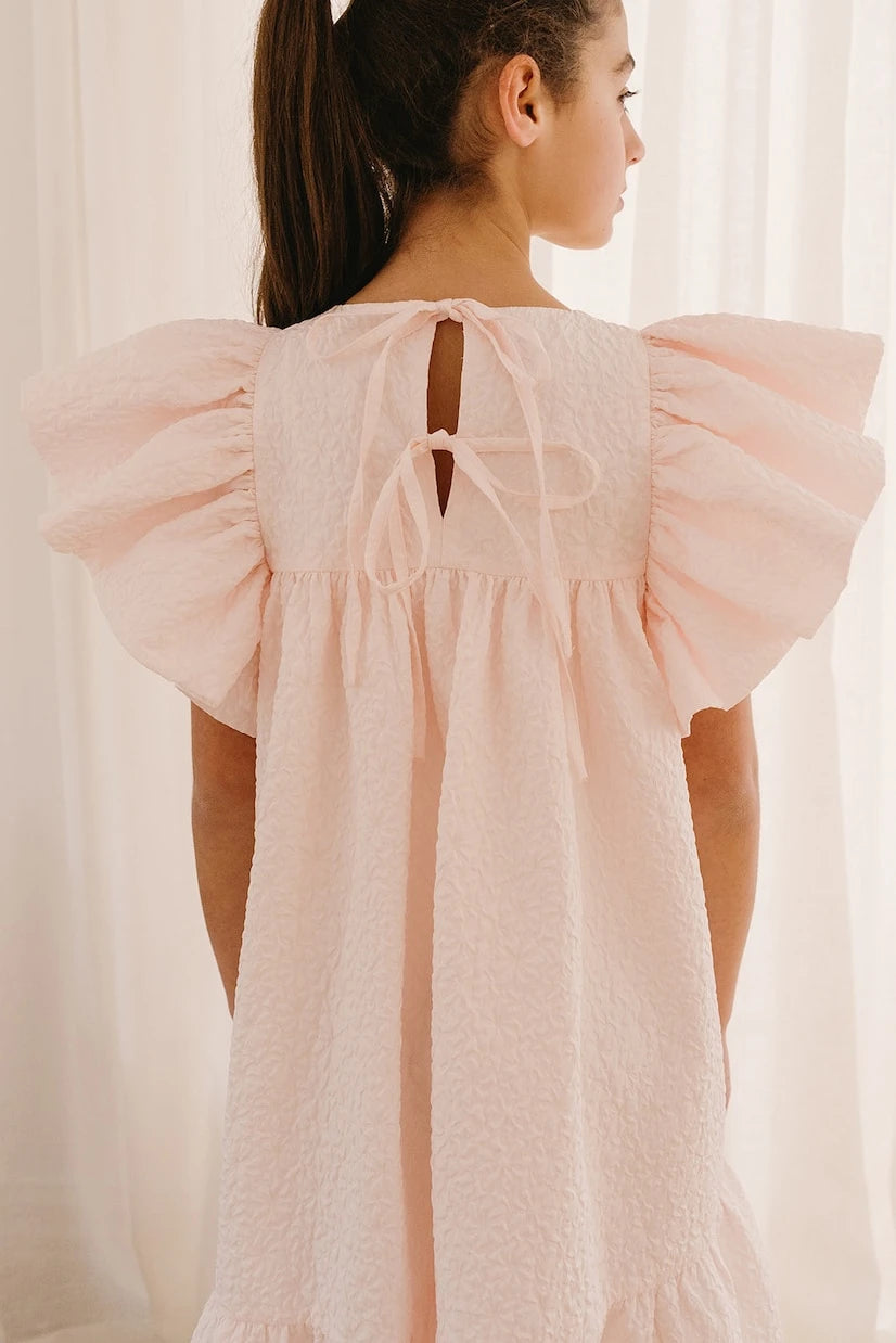 Petite Amalie - Ruffled matelassé dress
