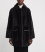 Max Mara Brown Ram Shearling Reversible Coat