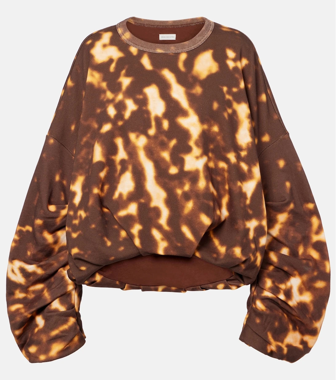 Dries Van Noten - Printed gathered cotton sweatshirt