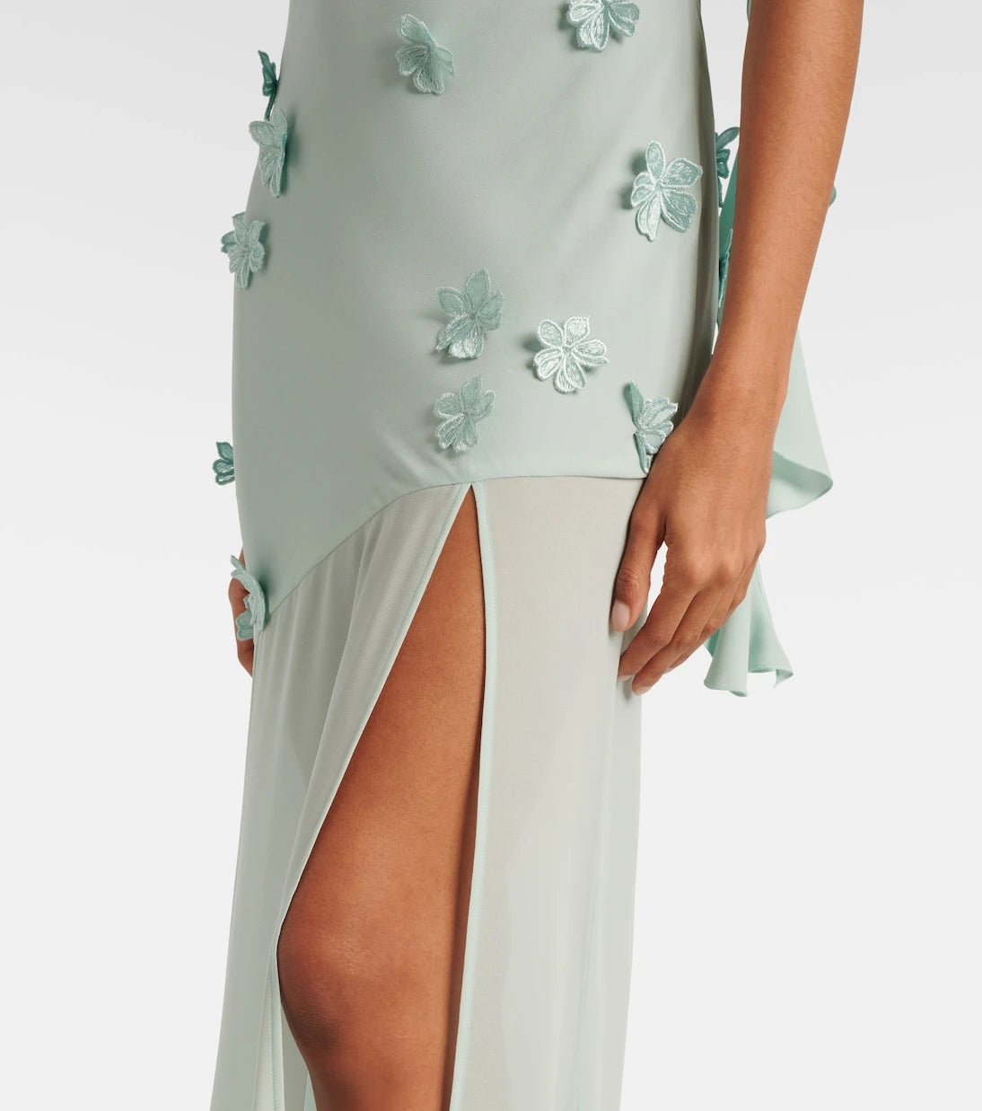 Rotate - Floral-appliqué ruffled gown