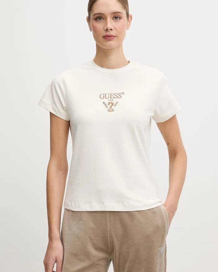Guess pamuk ve elastan karışımlı kadın tişört COLETTE