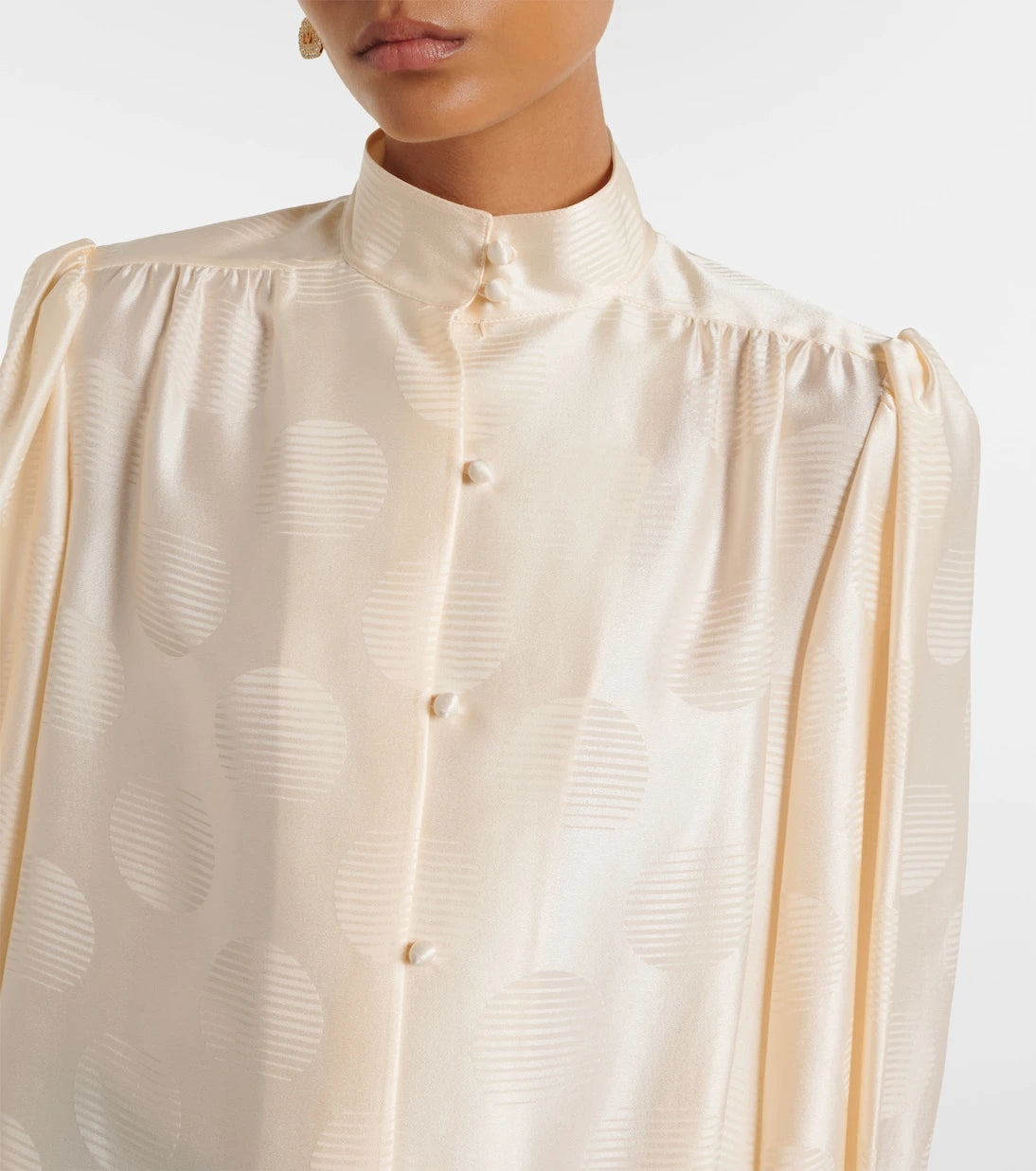 Valentino - Belted silk jacquard shirt