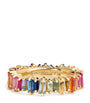 Yellow Gold and Rainbow Sapphire Bold Eternity Ring