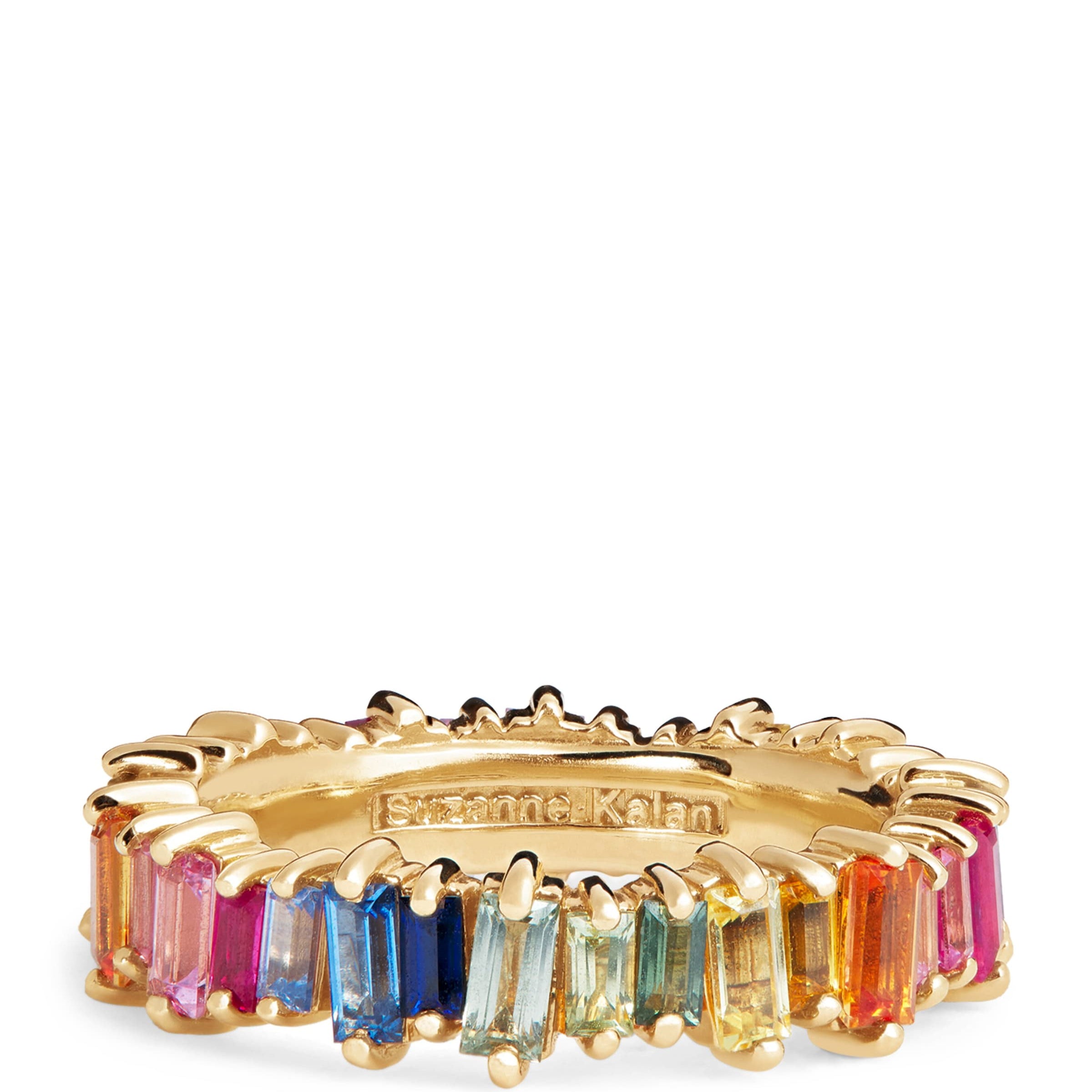 Yellow Gold and Rainbow Sapphire Bold Eternity Ring