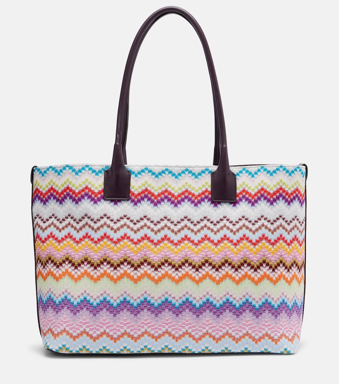 Missoni - Zigzag leather-trimmed lamé tote bag