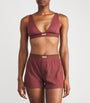 Stretch-Cotton Ribbed Plunge Bralette REDWOOD