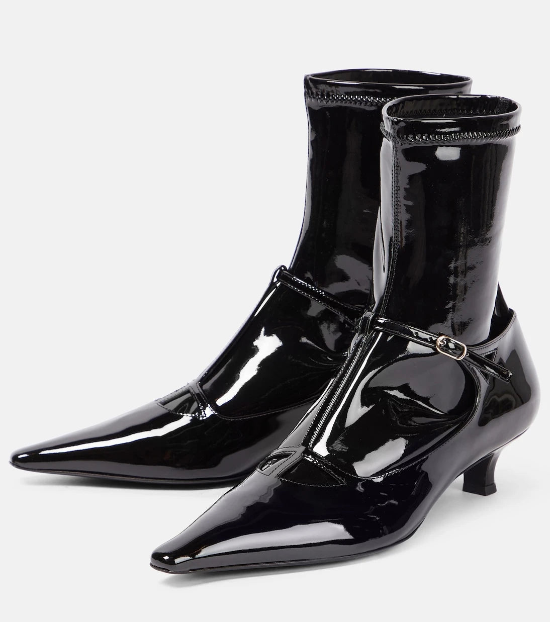 The Row - Cyd patent leather ankle boots