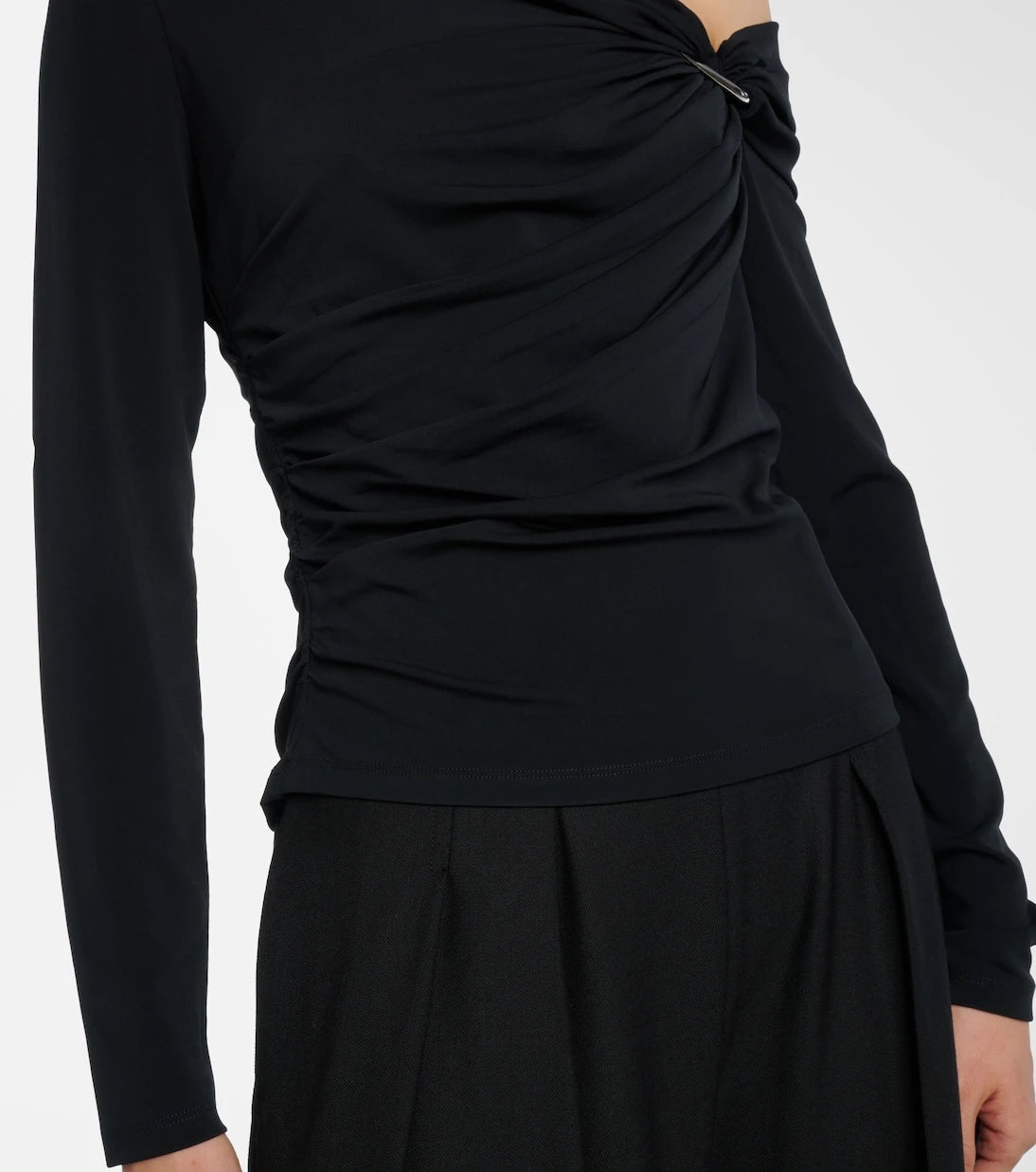 Veronica Beard - Lozea asymmetric ruched jersey top