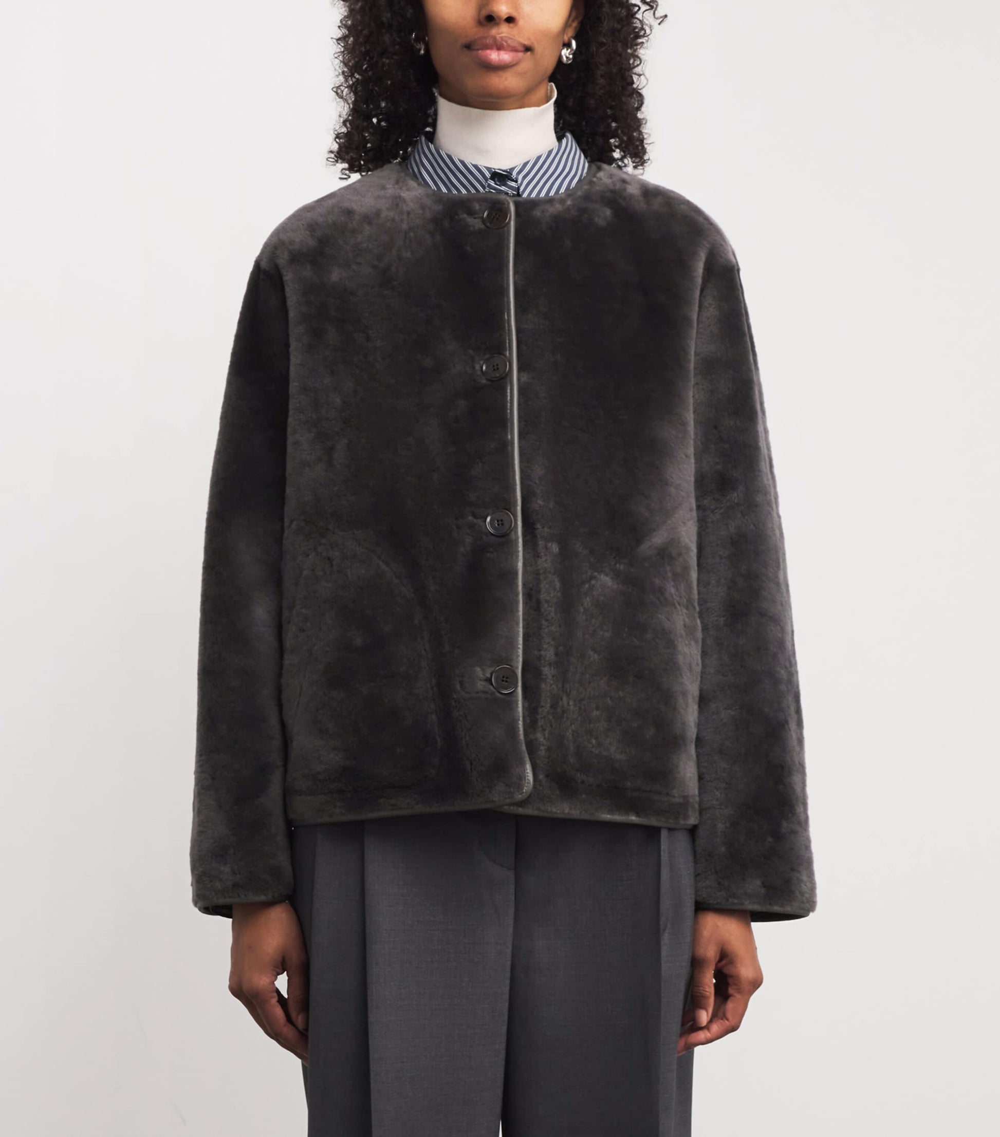 Arma Brown Shearling-Lambskin Reversible Lucine Jacket